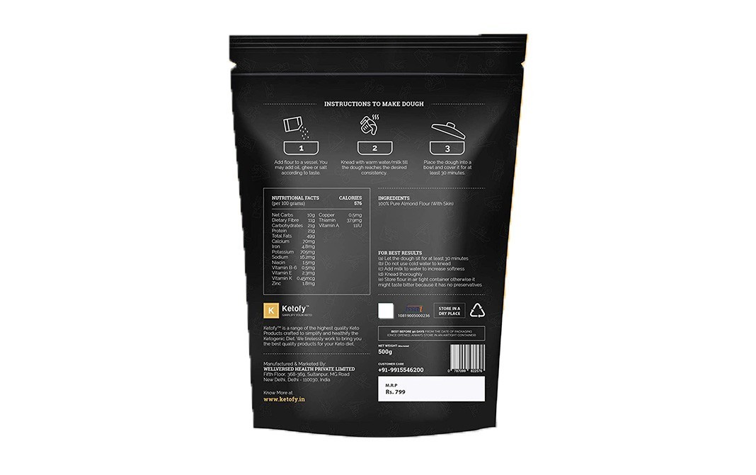 Ketofy Almond Flour    Pack  500 grams